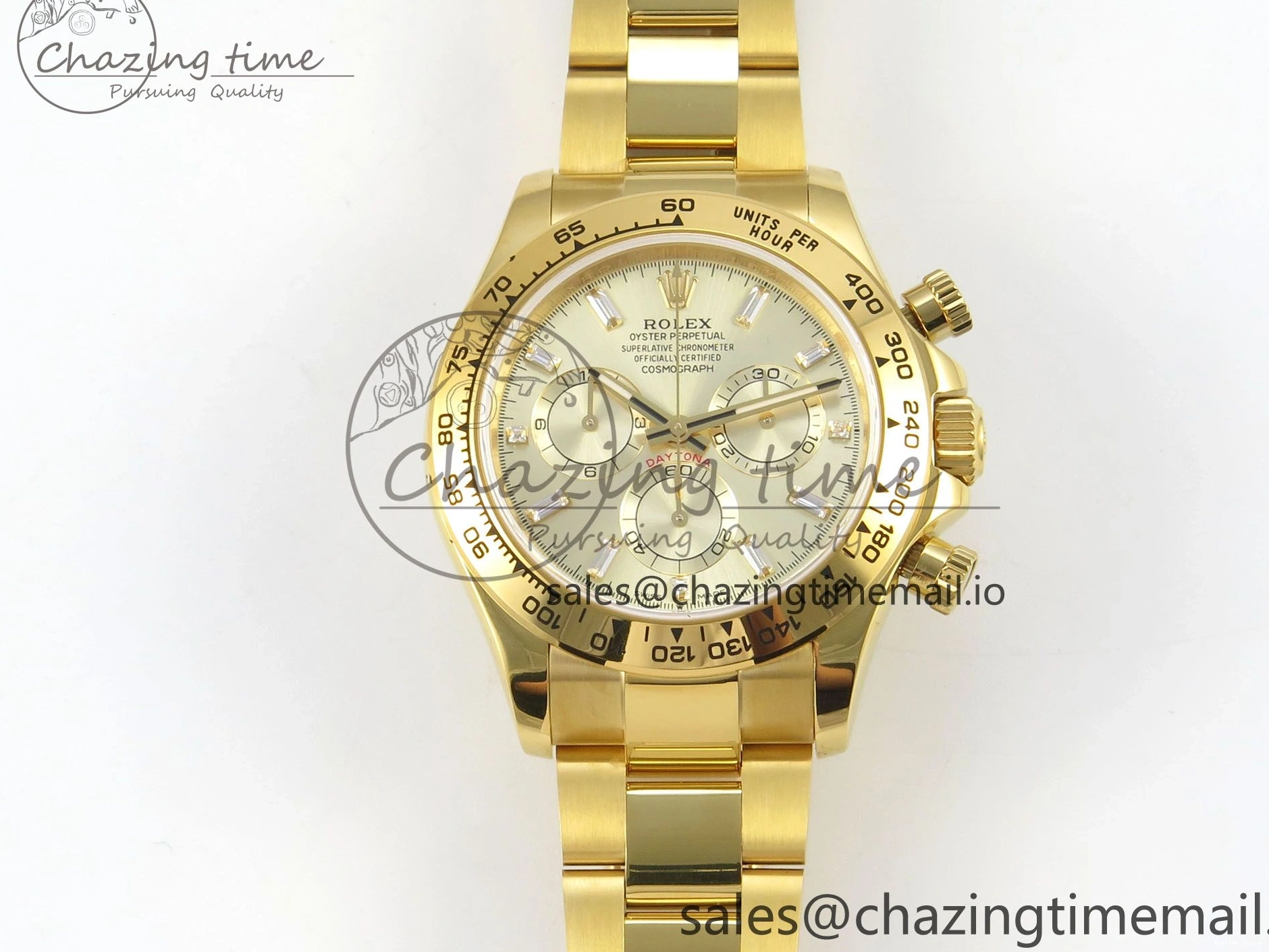 1228 Casual Daytona 126508 YG QF 1:1 Best Edition YG Dial Crystal Markers On YG Bracelet SH4131 V6 (Gain Weight) 305